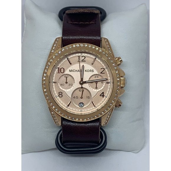 Michael Kors MK5263 Women\'s Leather Analog Rose Di main image 7